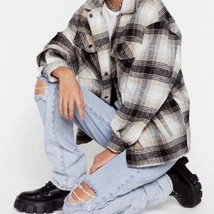 Plaid Slouchy Oversized Shacket